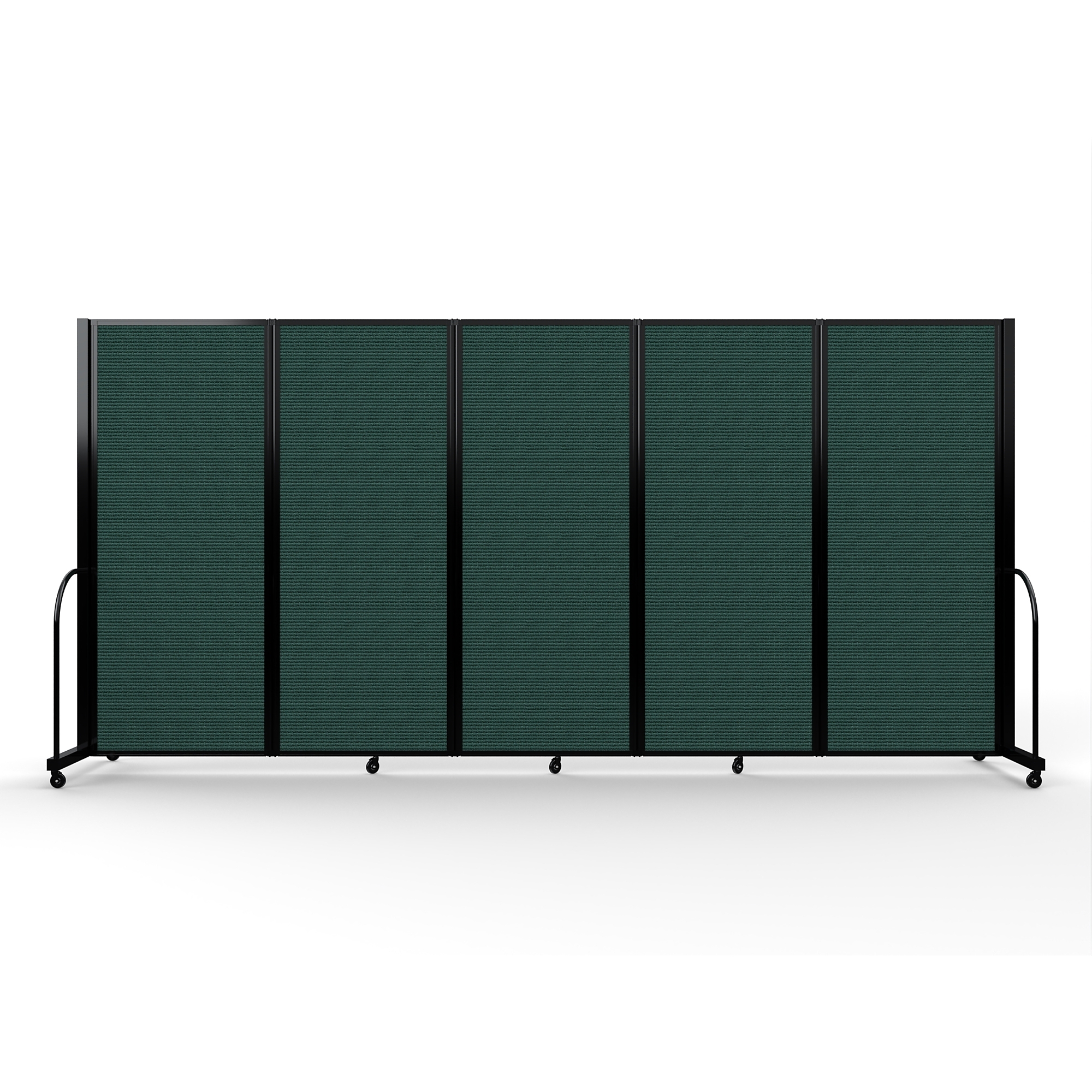 Screenflex Full Motion Divider — 6ft. 10in. x 14ft. 1in., Black Frame, Mallard, Model# FSH-6105-B-DN